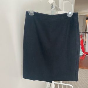 Black j crew wool pencil skirt